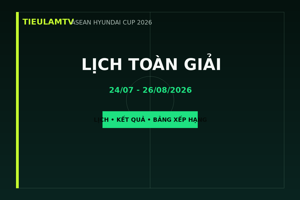 LỊCH TOÀN GIẢI - TieulamTV