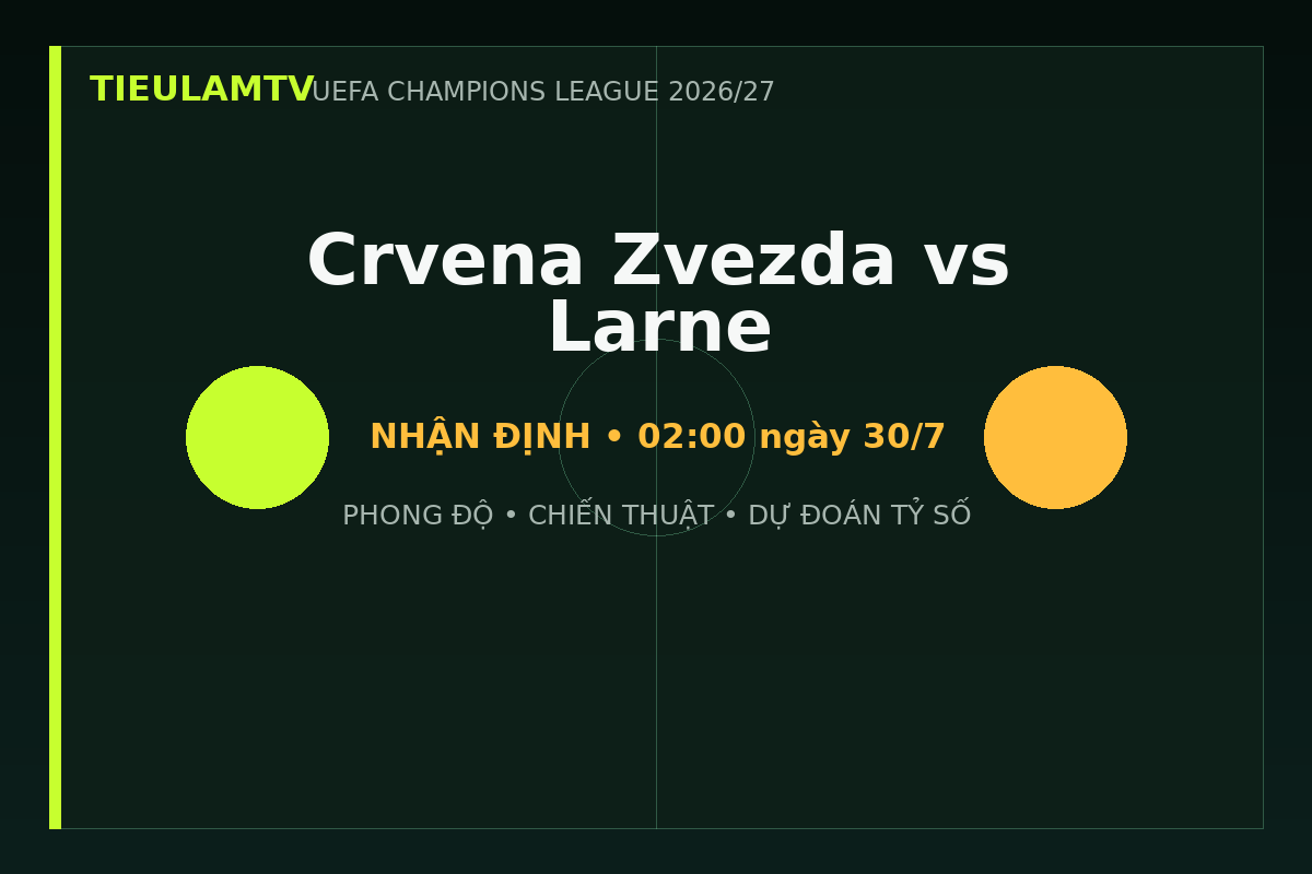 Nhận định Crvena Zvezda vs Larne - TieulamTV