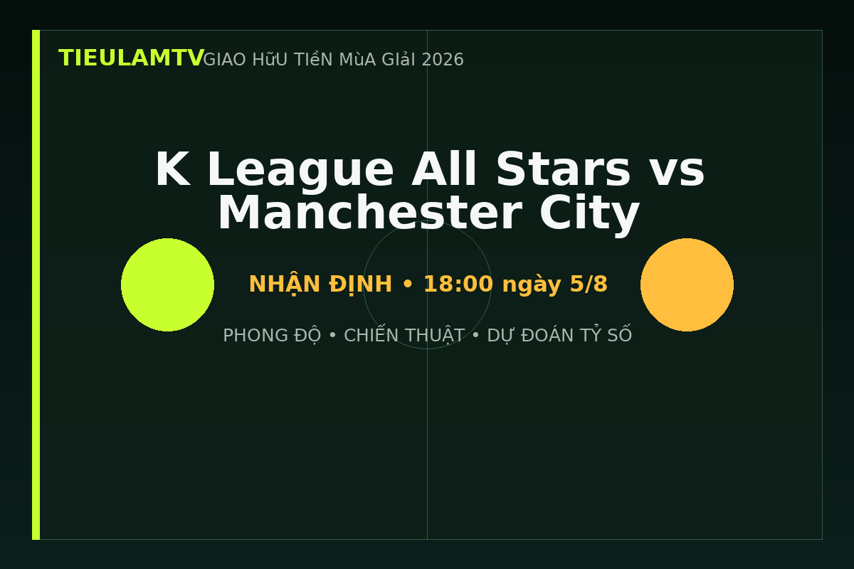Nhận định K League All Stars vs Manchester City - TieulamTV