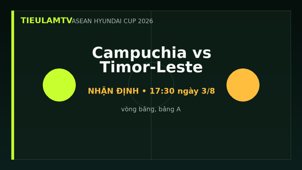 Cục diện bảng A trước Campuchia vs Timor-Leste