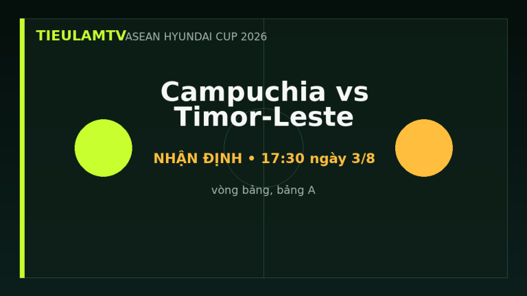 Cục diện bảng A trước Campuchia vs Timor-Leste
